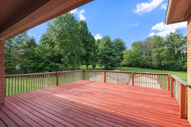 717 Pleasant View Dr, Columbia, TN 38401 - deck featuring a yard and view of scattered trees