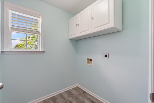 717 Pleasant View Dr, Columbia, TN 38401 - laundry room featuring cabinet space, wood finished floors, washer hookup, and hookup for an electric dryer