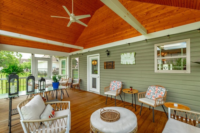 30 Hunting Ridge Cir, Rock Spring, GA 30739 - sunroom with vaulted ceiling and ceiling fan