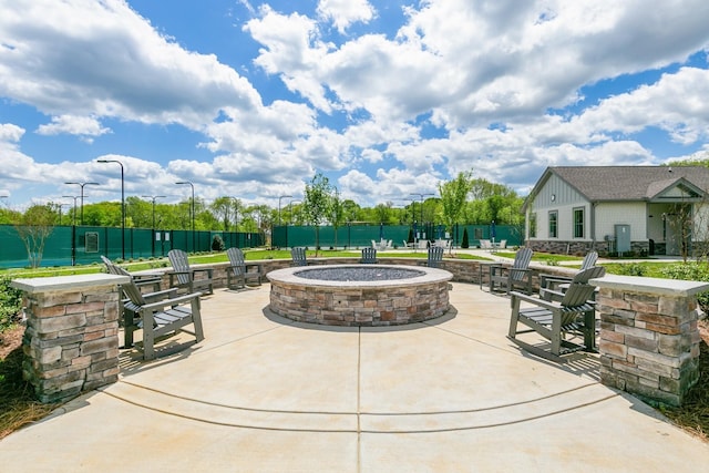 1727 Humphreys Gln, Spring Hill, TN 37174 - view of patio / terrace with a fire pit