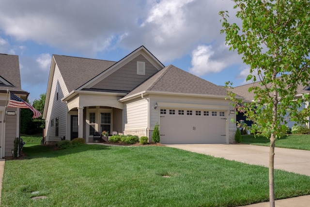 1727 Humphreys Gln, Spring Hill, TN 37174 - view of front of home with a garage, concrete driveway, a front lawn, and roof with shingles