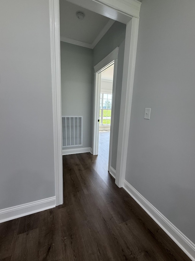 711 Johnson St, Clarksville, TN 37043 - hallway featuring dark wood-style floors and ornamental molding