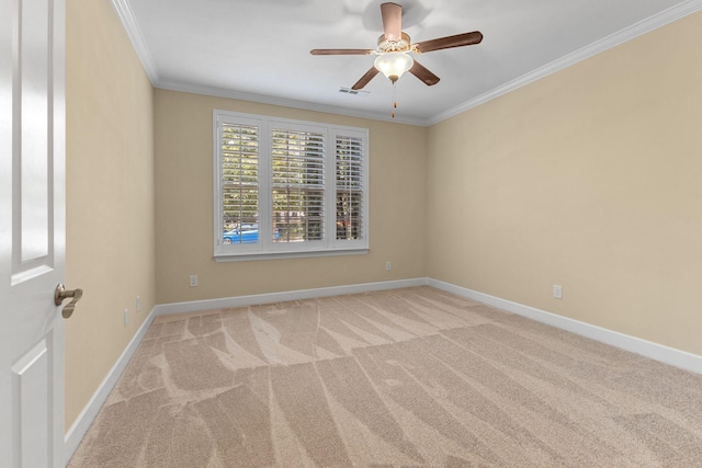526 Sydenham Dr, Franklin, TN 37064 - empty room featuring carpet flooring, ornamental molding, and ceiling fan