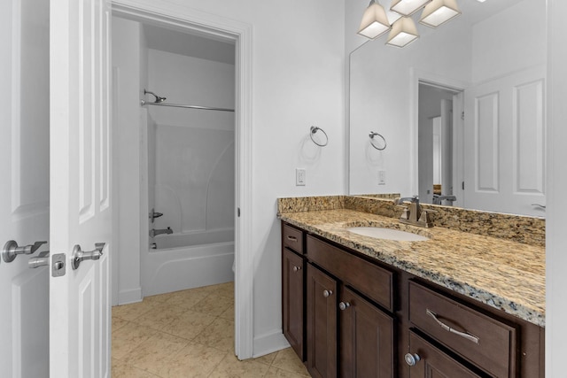 526 Sydenham Dr, Franklin, TN 37064 - bathroom featuring vanity, bathtub / shower combination, and tile patterned flooring