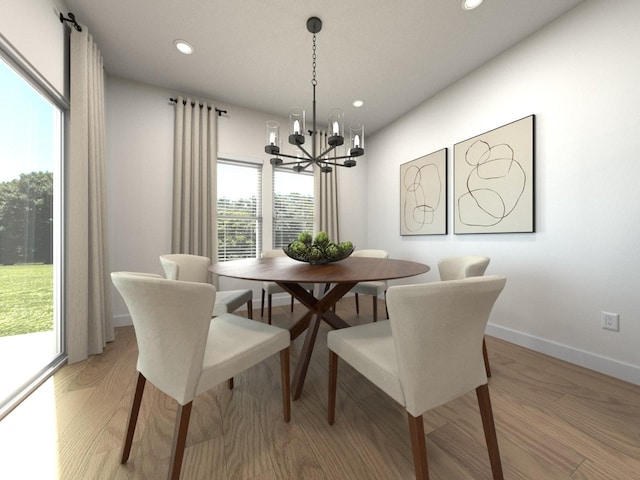 1509 Bear Branch Trce, Columbia, TN 38401 - dining space featuring a chandelier, recessed lighting, and light wood finished floors
