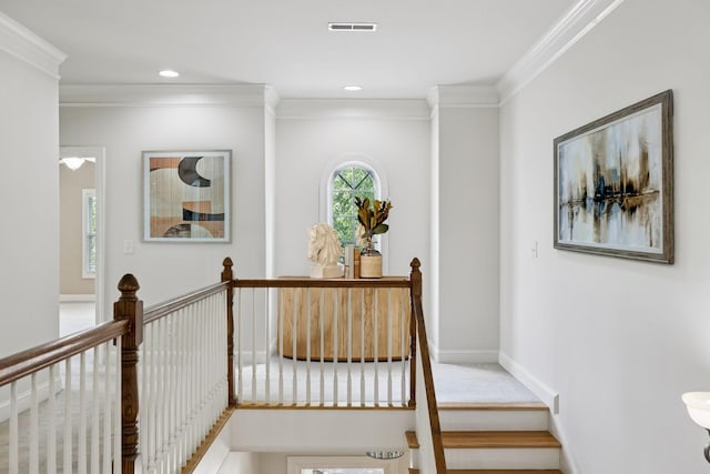 4019 Fremantle Cir, Spring Hill, TN 37174 - stairway featuring ornamental molding and recessed lighting