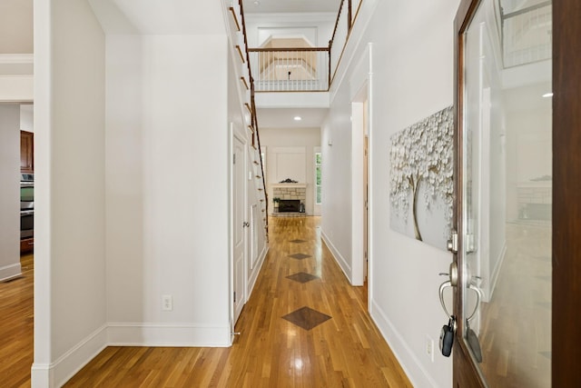 4019 Fremantle Cir, Spring Hill, TN 37174 - hallway featuring light wood-type flooring and a high ceiling