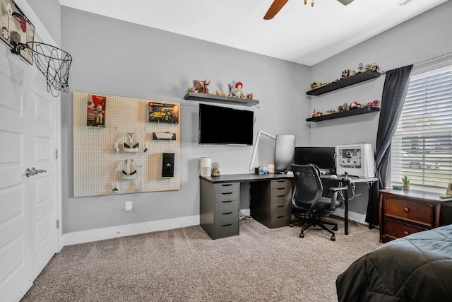 1021 Tulip Dr, Ashland City, TN 37015 - bedroom with carpet, a desk, and ceiling fan