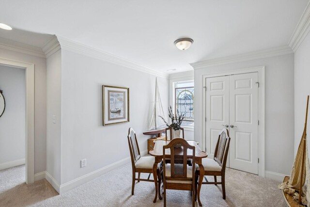 9020 Wenlock Ln, Franklin, TN 37064 - dining area featuring light colored carpet and crown molding