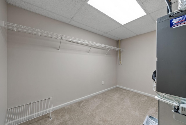 4328 Monticello Trce, Adams, TN 37010 - spacious closet featuring carpet flooring, a paneled ceiling, and heating unit