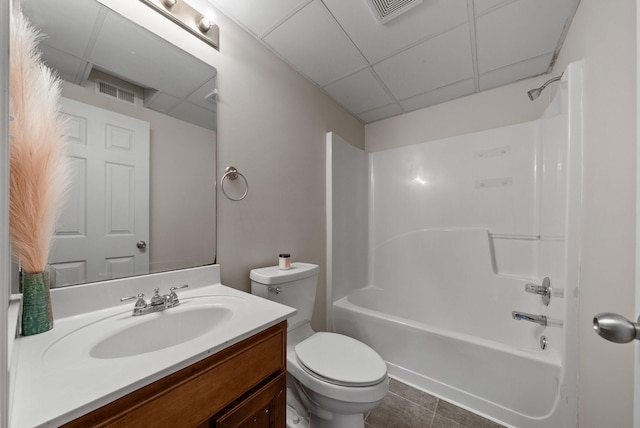 4328 Monticello Trce, Adams, TN 37010 - full bath with a paneled ceiling, vanity,  shower combination, and tile patterned flooring