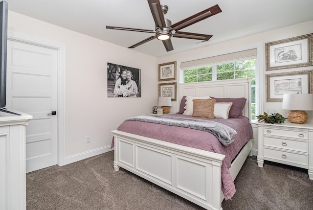 3515 Shellmans Dr, Murfreesboro, TN 37129 - bedroom featuring dark colored carpet and a ceiling fan