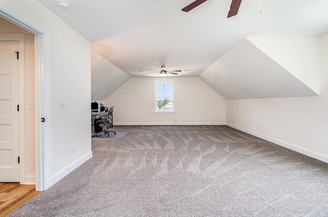 3515 Shellmans Dr, Murfreesboro, TN 37129 - bonus room with ceiling fan, carpet, vaulted ceiling, and a desk