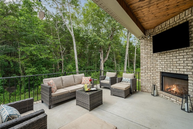 3515 Shellmans Dr, Murfreesboro, TN 37129 - view of patio featuring an outdoor living space with a fireplace
