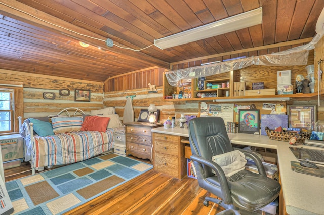 569 Hogans Branch Rd, Hendersonville, TN 37075 - bedroom featuring wooden ceiling, hardwood / wood-style flooring, and a desk