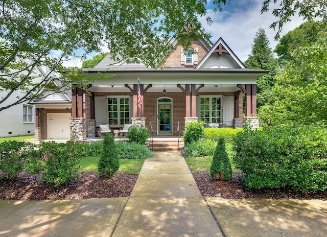 1313 Jewell Ave, Franklin, TN 37064 - craftsman-style house with brick siding, covered porch, and stone siding
