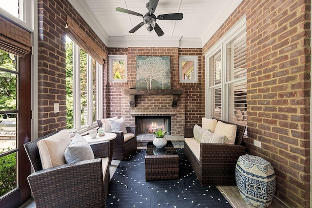 1313 Jewell Ave, Franklin, TN 37064 - sunroom / solarium with healthy amount of natural light and a ceiling fan