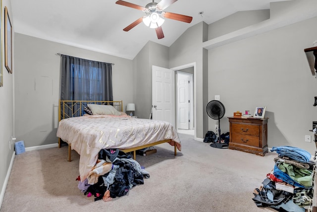 1515 Bridgecrest Dr Unit 408, Antioch, TN 37013 - bedroom with vaulted ceiling, carpet, and a ceiling fan