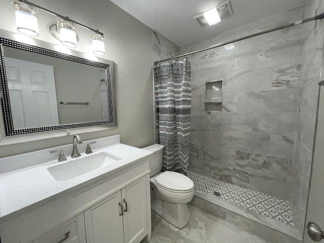 621 Buck Ln, Murfreesboro, TN 37129 - bathroom with vanity, tiled shower, and marble finish floors