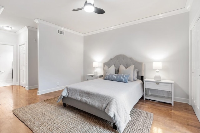 416 Sloan Rd, Nashville, TN 37209 - bedroom with ornamental molding, wood finished floors, and ceiling fan
