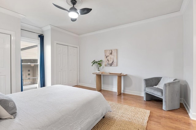 416 Sloan Rd, Nashville, TN 37209 - bedroom featuring crown molding, light wood-style floors, and ceiling fan