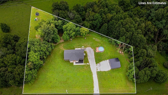 1567 Oak Knob Rd, Lafayette, TN 37083 - aerial view of property and surrounding area featuring property parcel outlined