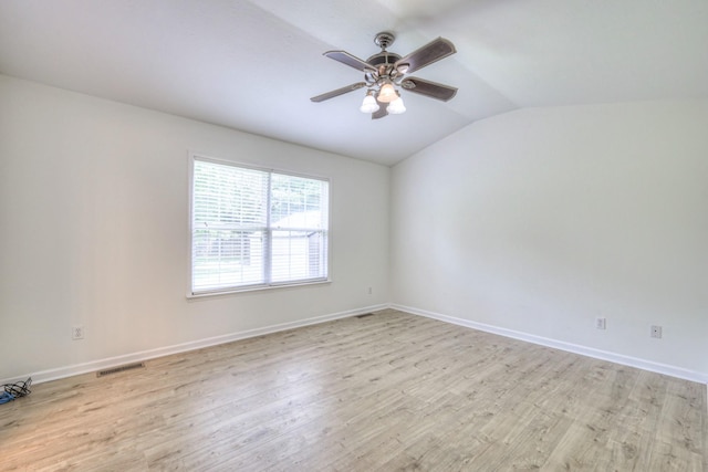 2902 Crenshaw Ct, Spring Hill, TN 37174 - empty room with lofted ceiling, light wood finished floors, and a ceiling fan