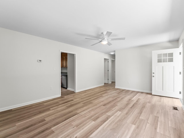 206 Elk Acre Dr, Estill Springs, TN 37330 - unfurnished living room with ceiling fan and light wood-type flooring