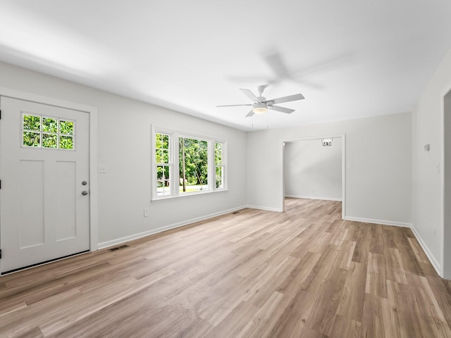 206 Elk Acre Dr, Estill Springs, TN 37330 - foyer with a ceiling fan, plenty of natural light, and light wood finished floors