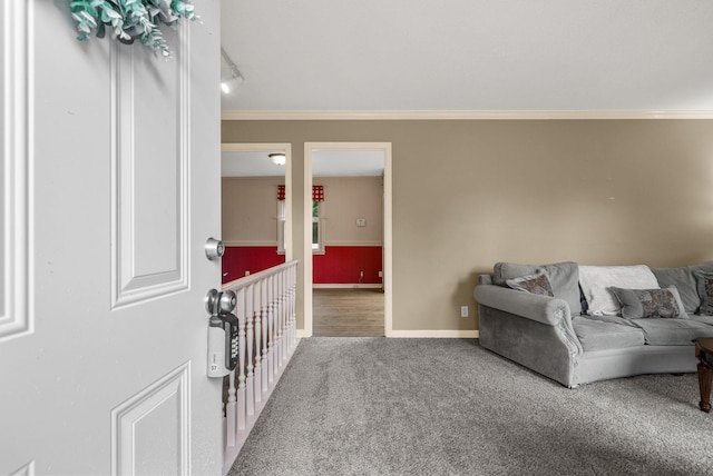 305 Barry Dr, Clarksville, TN 37040 - living area featuring ornamental molding and carpet