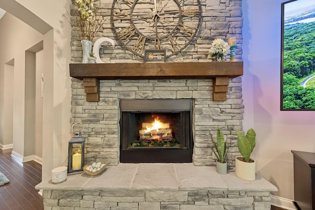 2229 Arbor Pointe Way, Hermitage, TN 37076 - detailed view of a stone fireplace and wood finished floors