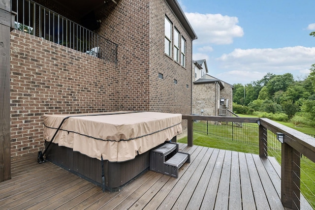 2229 Arbor Pointe Way, Hermitage, TN 37076 - deck featuring a hot tub and a yard