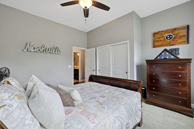 2229 Arbor Pointe Way, Hermitage, TN 37076 - carpeted bedroom featuring a closet and ceiling fan