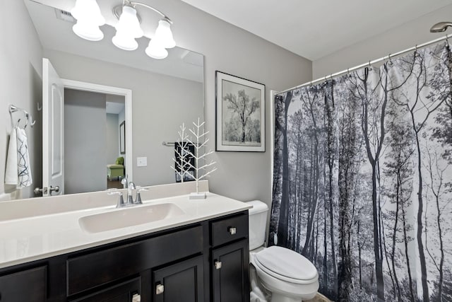 2229 Arbor Pointe Way, Hermitage, TN 37076 - full bathroom with vanity, a chandelier, and curtained shower
