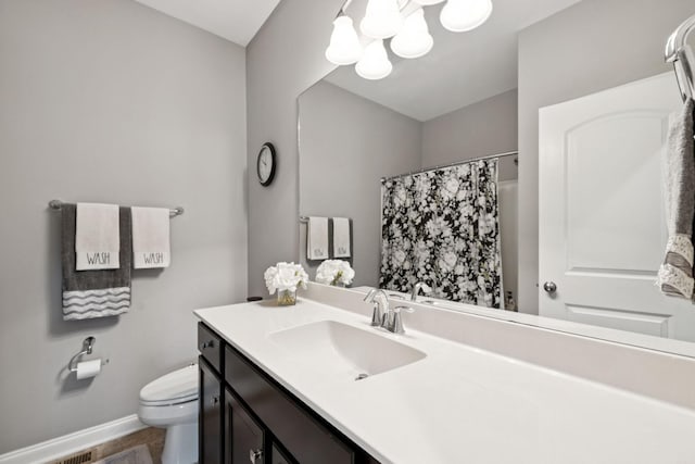2229 Arbor Pointe Way, Hermitage, TN 37076 - bathroom featuring a chandelier, vanity, and curtained shower