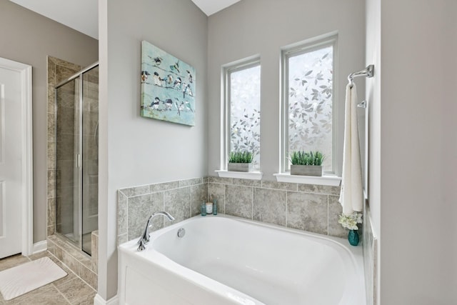 2229 Arbor Pointe Way, Hermitage, TN 37076 - bathroom with a stall shower, a garden tub, and tile patterned floors