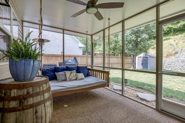 5925 Westheimer Dr, Brentwood, TN 37027 - sunroom featuring an outdoor hangout area and ceiling fan
