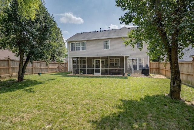 5925 Westheimer Dr, Brentwood, TN 37027 - back of property featuring a sunroom and a fenced backyard