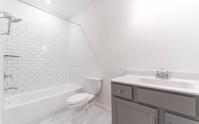7938 Pine St, Fairview, TN 37062 - bathroom featuring vanity, tub / shower combination, and marble finish floors