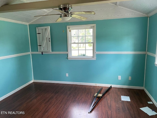 4516 Nashville Hwy, Deer Lodge, TN 37726 - unfurnished room featuring wood finished floors, ceiling fan, and lofted ceiling
