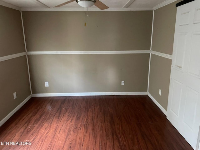 4516 Nashville Hwy, Deer Lodge, TN 37726 - spare room with ceiling fan, wood finished floors, and crown molding