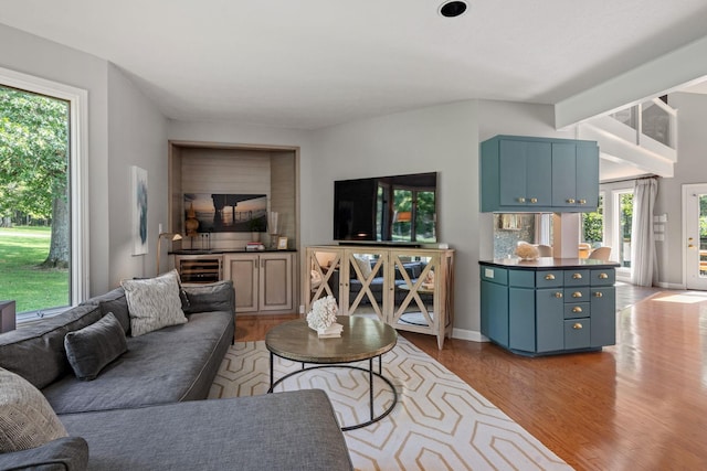 8530 Saundersville Rd, Mount Juliet, TN 37122 - living area featuring light wood-type flooring and wine cooler