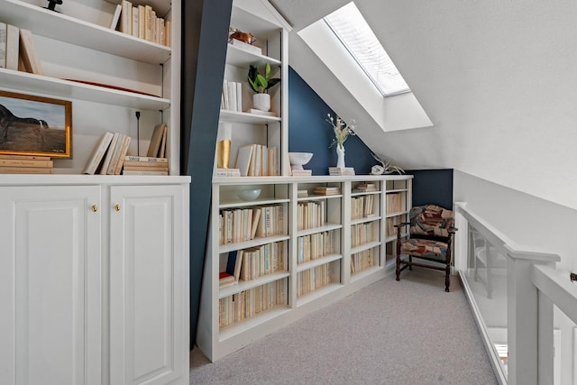 8530 Saundersville Rd, Mount Juliet, TN 37122 - living area featuring a skylight, carpet flooring, and lofted ceiling