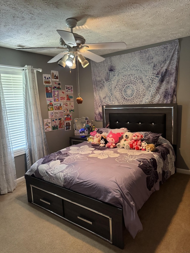 11013 Nevada Ave, Smyrna, TN 37167 - carpeted bedroom with ceiling fan and a textured ceiling