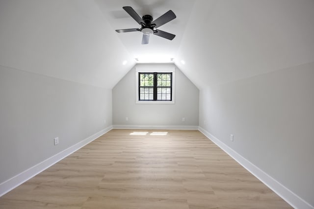 106 5th Ave N, Decherd, TN 37324 - additional living space with light wood finished floors, a ceiling fan, and lofted ceiling