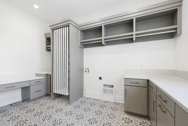 1884 Barnstaple Ln, Brentwood, TN 37027 - washroom featuring hookup for an electric dryer, hookup for a washing machine, a desk, and recessed lighting