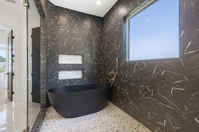 1884 Barnstaple Ln, Brentwood, TN 37027 - full bath featuring tile walls and a freestanding bath
