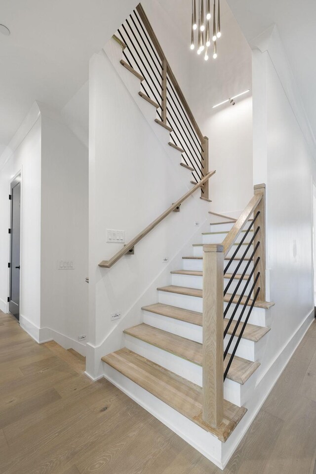 1884 Barnstaple Ln, Brentwood, TN 37027 - stairway with wood finished floors and baseboards
