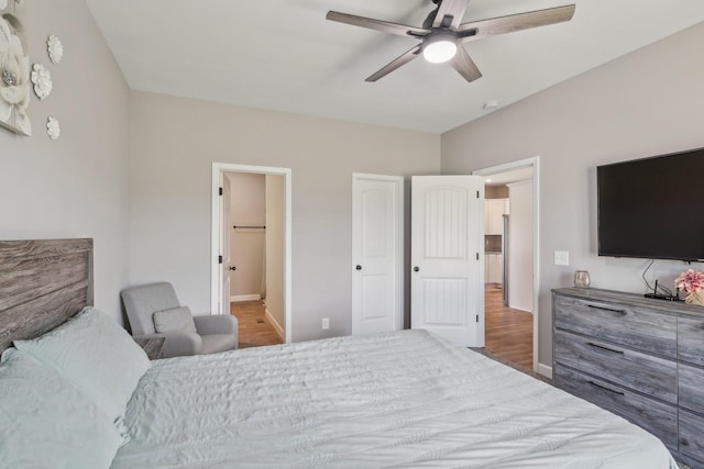 1219 Oak Grove Rd, Dickson, TN 37055 - bedroom with wood finished floors and a ceiling fan