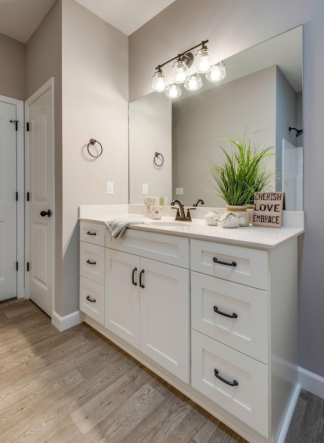 1219 Oak Grove Rd, Dickson, TN 37055 - bathroom featuring wood finished floors and vanity
